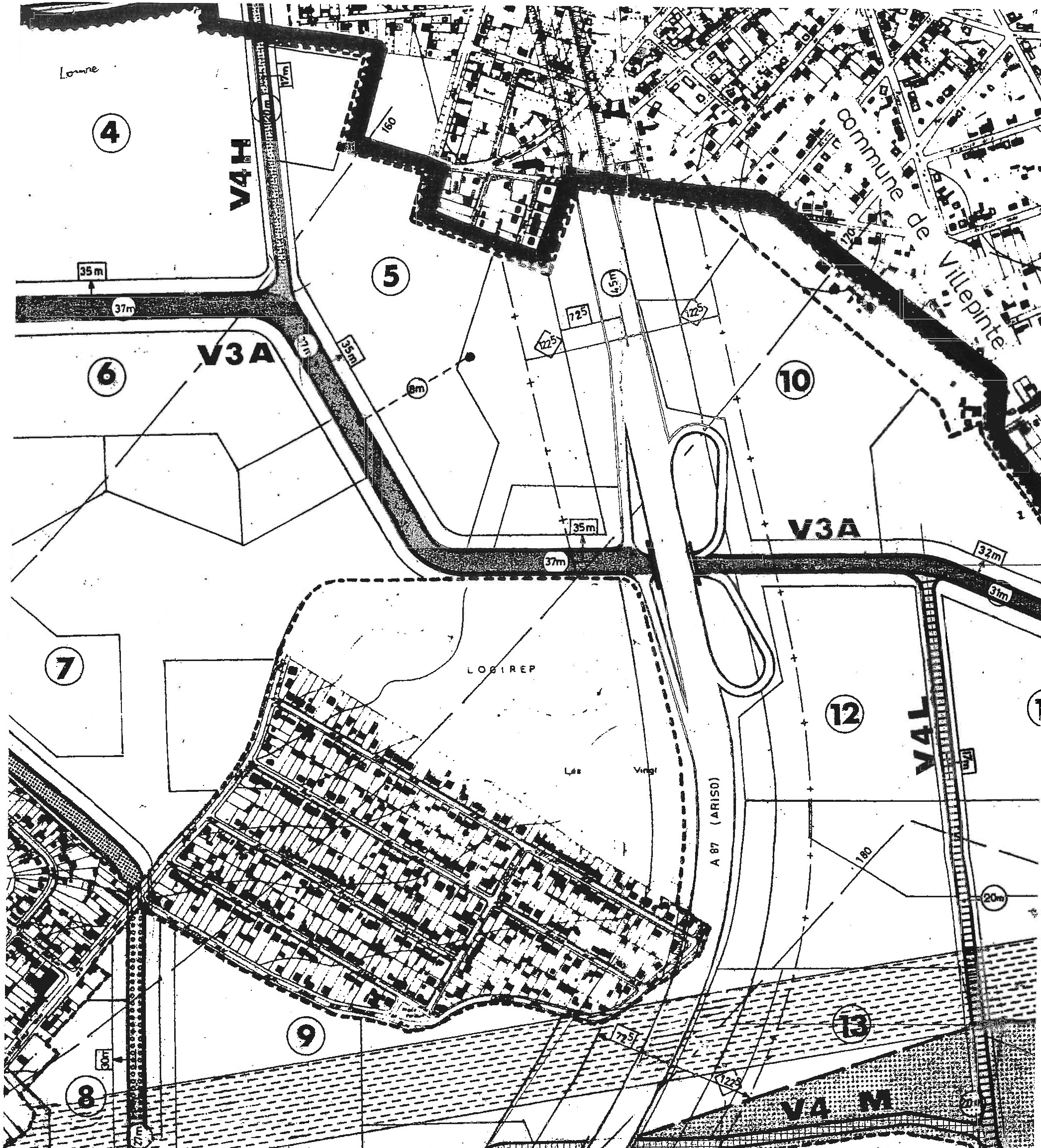 Plan d’aménagement de 1970. Source : Archives municipales de Sevran.